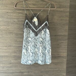 Zadig & Voltaire Teal Lace Trim Cami Top